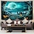 cheap Halloween Wall Tapestries-Halloween Wall Tapestry Art Decor Blanket Curtain Hanging Home Bedroom Living Room Decoration Psychedelic Haunted Scary Pumpkin Skull Skeleton Bat Castle Grim Reaper Polyester Halloween Decorations