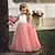 abordables Robes-Enfants Fille Robe Couleur Pleine Sans Manches 18 ème Anniversaire Fête de Mariage Plissé Licou basique Maille Maxi Robe en Tulle 3-10 ans Bleu clair