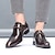 abordables Zapatos Oxford de hombre-Hombre Oxfords Zapatos De Vestir Zapatos de Mojes Vintage Clásico Británico Navidad Oficina y carrera PU Hebilla Negro Borgoña Marrón Primavera Otoño Invierno