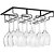 cheap Barware-Wine Glass Rack Under Cabinet Stemware Holder Metal Wine Glass Organizer Glasses Storage Hanger for Bar Kitchen Home Black Gold White 3 Rows