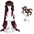 economico Parrucche da gioco-Parrucca e Supporto Hutao di Genshin Impact Parrucca con Treccine Marroni Cosplay di Gioco Anime Capelli Lisci per Festa Parrucche di Halloween