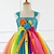 olcso Alkalmi ruhák-lányoknak ujjatlan szivárvány egyszarvú 3D nyomtatott grafikus ruhák hercegnő édes maxi ruha gyerekek kisgyermek előadás buli különleges alkalomra háló