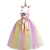 billige Festkjoker-pigers ærmeløse regnbue enhjørning 3d printede grafiske kjoler prinsesse sød maxi kjole børn småbørn performance fest speciel lejlighed mesh