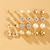 economico Orecchini-12 paia di orecchini a bottone orecchini matrimonio compleanno elegante romantico classico coreano cool orecchini di perle gioielli oro per regalo di nozze data formale promessa 1 set