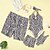 cheap Swimsuits-Family Look Swimsuit Leopard Print Gray Sleeveless Vacation Matching Outfits / Summer