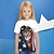 billige Topper-Jente 3D Dyr Katt T skjorte T-skjorte Kortermet 3D-utskrift søt stil Grunnleggende Polyester Barn