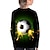 abordables niño 3d camisetas-Chico 3D Fútbol Americano Camiseta Manga Larga Impresión 3D Otoño Activo Poliéster Niños 4-12 años Ajuste regular
