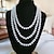 preiswerte Halsketten-Stränge Halskette Künstliche Perle Damen Einfach Romantisch Vintage Glasperlen Kreisförmig Modische Halsketten Für Strasse Geschenk Täglich / Lange Halskette