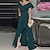 Χαμηλού Κόστους Πάρτι Φορέματα-γυναικείο φόρεμα για πάρτι μάξι μακρύ φόρεμα πράσινο μαύρο κρασί φούξια σκούρο μπλε κοντό μανίκι καθαρό χρώμα βολάν συν ψηλό χαμηλό φθινόπωρο άνοιξη v λαιμό κομψό επίσημο πάρτι 2023 s m l xl xxl 3xl