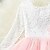 cheap Dresses-Kids Little Girls&#039; Pink Party Princess Flower Lace Scalloped Tulle Back Backless Tutu Top Edges Tiered Girl Dress