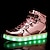 billiga Herrsneakers-Herr Sneakers LED-skor Ljus upp skor skridskor High Top Sneakers Promenad Sportig Ledigt Skola Utomhus Vardag PU Andningsfunktion Bär bevis Snörning Magisk tejp Svart Vit Silver Sommar