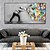 cheap Cartoon Prints-Wall Art Canvas Prints Painting Artwork Picture People Abstract Graffiti Home Decoration Decor Rolled Canvas No Frame Unframed Unstretched