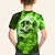 olcso fiú 3D-s pólók-Mindszentek napja Fiú 3D Koponya Póló Rövid ujjú 3D nyomtatás Nyár Aktív Poliészter Gyerekek 4-12 év Normál
