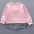 cheap Sets-Girls&#039; 3D Plaid Letter Clothing Set Long Sleeve Fall Basic Cotton Toddler 1-3 Years School Outdoor Indoor Regular Fit