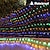 preiswerte LED Lichterketten-Solar-LED-Netzlichter 8 Modi 200 LEDs 9.8ft x 6.6ft Tree Wrap Mesh Fee Twinkle Lichter für Außenterrasse Rasen Garten Veranda Büsche Campingfenster Weihnachten