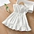 cheap Dresses-Kids Girls&#039; Dress Solid Color Short Sleeve Casual Daily Cotton Knee-length Summer Dress Summer Spring 2-12 Years White