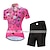 cheap Cycling Clothing-21Grams Women&#039;s Short Sleeve Cycling Jersey with Shorts Mountain Bike MTB Road Bike Cycling Green Yellow Rosy Pink Graphic Patterned Floral Botanical Bike Spandex Polyester Clothing Suit 3D Pad