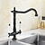 cheap Kitchen Faucets-Traditional Kitchen Sink Mixer Faucet, Retro Style Vessel Kitchen Taps Dual Handles One Hole Rotatable Chrome/Brass/Nickel Brushed Standard Spout