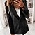 cheap Blazers-Women&#039;s Blazer Fall Winter Street Work Regular Coat Warm Breathable Regular Fit Casual Jacket Long Sleeve Quilted Solid Color Blue Purple Blushing Pink