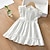 Χαμηλού Κόστους Φορέματα-Παιδιά Κοριτσίστικα Φόρεμα Συμπαγές Χρώμα Κοντομάνικο Causal Καθημερινά Βαμβάκι Ως το Γόνατο Καλοκαιρινό φόρεμα Καλοκαίρι Άνοιξη 2-12 χρόνια Λευκό