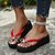 cheap Women&#039;s Slippers &amp; Flip-Flops-Women&#039;s Slippers &amp; Flip-Flops Flip-Flops Solid Colored Bowknot Wedge Heel Round Toe PU Black Red Blue