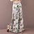 cheap Pants-Women&#039;s Culottes Wide Leg Trousers Slacks Pants Trousers Cotton And Linen Yellow Red Dark Blue Fashion Streetwear Mid Waist Pocket Print Holiday Weekend Full Length Flower / Floral Comfort S M L XL