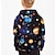 billige 3d-hettegensere og gensere for gutter-Gutt 3D Galakse Rom Hattetrøje Langermet 3D-utskrift Høst Aktiv Polyester Barn 4-12 år Normal