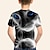 preiswerte 3D-T-Shirts für Jungen-kinderkleidung Jungen T-Shirt Tier 3D-Druck Kurzarm Aktiv 4-12 Jahre Sommer Schwarz