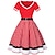 ieftine Anii 1950-ținută anii 50 rochie evazată centură 7 buc set de accesorii anilor 1950 rochie leagăn retro vintage costum cosplay damă petrecere festival festival