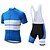 cheap Men&#039;s Clothing Sets-CAWANFLY Men&#039;s Short Sleeve Cycling Jersey with Bib Shorts Mountain Bike MTB Road Bike Cycling Blue White Geometic Vintage Bike Clothing Suit Polyester Breathable Sweat wicking Sports Geometic Vintage