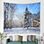 baratos tapeçaria de paisagem-inverno nevando cena de neve madeira tapeçaria art déco cobertor cortina pendurada quarto de casa decoração de sala de estar