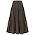 cheap Maxi Skirts-Women&#039;s Swing Maxi Skirts Long Cotton Black Wine Purple Brown Skirts Autumn / Fall Ruffle Vintage Causal Vacation S M L