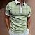 baratos Polo com zíper 3D-Homens Camiseta Polo Camisa de golfe Xadrez Colarinho Verde Ao ar livre Rua Manga Curta Zíper Roupa Moda Roupa de Esporte Casual Confortável