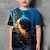 billige Topper-Gutt 3D Galakse Rom T skjorte Kortermet 3D-utskrift Sommer Aktiv Polyester Barn 4-12 år Normal
