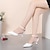 cheap Women&#039;s Sandals-Women&#039;s Wedding Shoes Sandals Dress Shoes Wedding Party Office Solid Color Solid Colored Summer Sparkling Glitter Buckle Low Heel Pumps Pointed Toe Elegant Classic Casual Faux Leather PU Buckle White