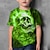 olcso fiú 3D-s pólók-Mindszentek napja Fiú 3D Koponya Póló Rövid ujjú 3D nyomtatás Nyár Aktív Poliészter Gyerekek 4-12 év Normál