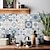 cheap Tile stickers-24/48pcs Self-adhesive Wall Stickers Waterproof Fashion Moroccan Tile Stickers Creative Kitchen Bathroom Living Room
