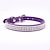 cheap Dog Collars, Harnesses &amp; Leashes-Dog Collar Adjustable / Retractable Rhinestone PU Leather Purple Red Blue Pink Black for Girl Dog