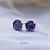 billiga Örhängen-örhängen i sterlingsilver för kvinnor hypoallergena känsliga öron 6mm cz diamantörhängen dubbar lila
