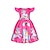 お買い得  ドレス-子供用 女の子 ドレス カートゥン ユニコーン 半袖 かわいいスタイル シック・モダン ピンク ローズレッド