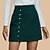 cheap Women&#039;s Clothing-Women&#039;s Button Mini Skirt Solid Color Bottoms High Waist