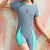 cheap Rash Guard Shirts &amp; Rash Guard Suits-Girls&#039; Rash Guard Dive Skin Suit One Piece Swimsuit UV Sun Protection Breathable Quick Dry Short Sleeve Bodysuit Bathing Suit Front Zip Swimming Surfing Beach Water Sports Patchwork Summer / Stretchy