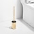 cheap Toilet Brush Holder-Toilet Brush with Holder,Floor Standing Stainless Steel 304 Rubber Painted Toilet Bowl Brush and Holder for Bathroom