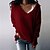 cheap Knit Tops-Women&#039;s Pullover Sweater Solid Color Knitted Casual Chunky Long Sleeve Sweater Cardigans Fall Spring V Neck Blue Wine Khaki