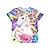 cheap Tees &amp; Blouses-Kids Girls&#039; T shirt Tee Short Sleeve Horse Unicorn Rainbow 3D Print Graphic Animal Print Rainbow Children Tops Summer Active Cute Causal 2-13 Years