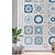 abordables Autocollants pour carreaux, faïences-24 pièces créatif cuisine salle de bain salon autocollants muraux autocollants imperméables mode bleu mandala tuile autocollants