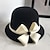 cheap Hats-Women&#039;s Artistic / Retro Party Wedding Special Occasion Party Hat Bow Bow Black White Hat Portable Sun Protection Ultraviolet Resistant / Yellow / Pink / Fall / Winter / Spring
