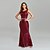 cheap Prom Dresses-Mermaid / Trumpet Sparkle Sexy Prom Formal Evening Dress Notch lapel collar V Back Sleeveless Floor Length Sequined with Sash / Ribbon Sequin 2022
