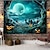 cheap Halloween Wall Tapestries-Halloween Wall Tapestry Art Decor Blanket Curtain Hanging Home Bedroom Living Room Decoration Psychedelic Haunted Scary Pumpkin Skull Skeleton Bat Castle Grim Reaper Polyester Halloween Decorations