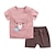 preiswerte Sets-Unisex 3D Feste Farbe Karikatur Mehrfarbig T-Shirt &amp; Shorts T-Shirt-Set Kurzarm Schick &amp; Modern Basic Brautkleider schlicht Baumwolle Kinder